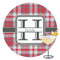Red & Gray Plaid Drink Topper - XLarge - Single with Drink