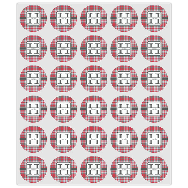 Red & Gray Plaid Drink Topper - XSmall - Set of 30