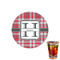 Red & Gray Plaid Drink Topper - XSmall - Single with Drink