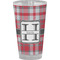 Red & Gray Plaid Pint Glass - Full Color - Front View