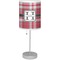 Red & Gray Plaid Drum Lampshade with base included