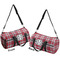 Red & Gray Plaid Duffle bag large front and back sides