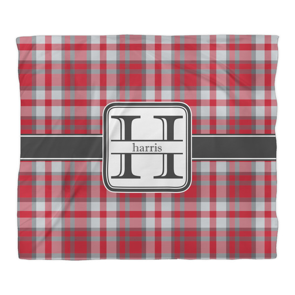 Red & Gray Plaid Duvet Cover - King - Front