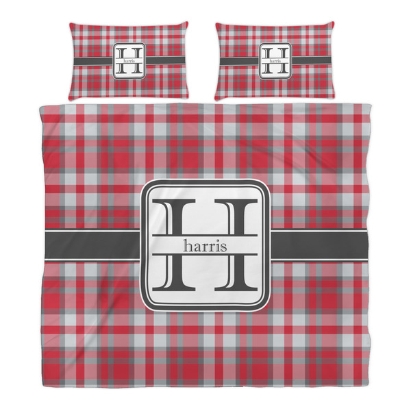 Red & Gray Plaid Duvet Cover Set - King - Alt Approval