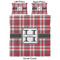 Red & Gray Plaid Duvet Cover Set - Queen - Approval