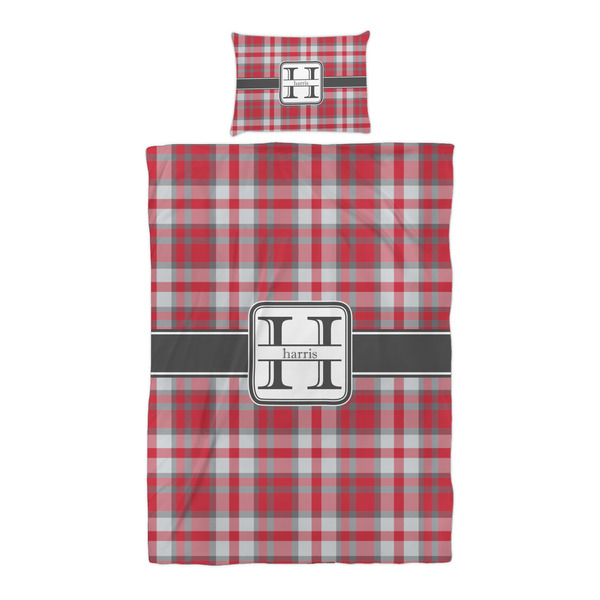 Red & Gray Plaid Duvet Cover Set - Twin XL - Alt Approval