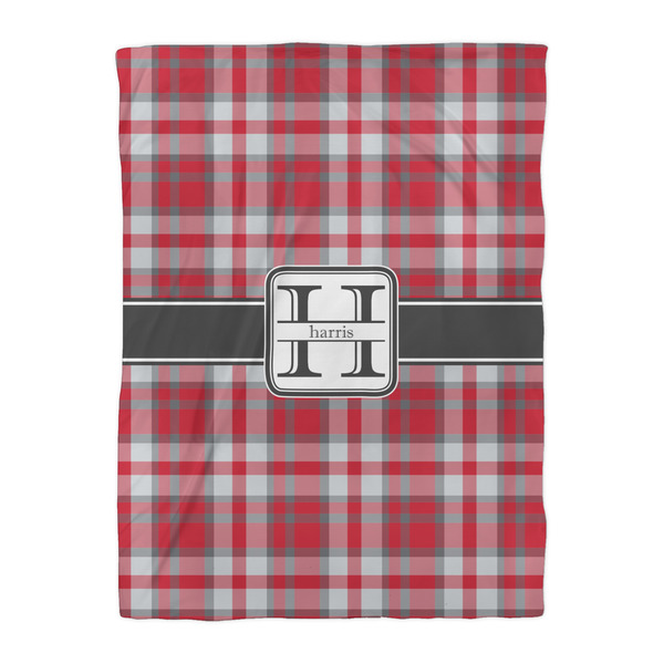 Red & Gray Plaid Duvet Cover - Twin XL - Front
