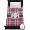 Red & Gray Plaid Duvet Cover - Twin XL (Personalized)