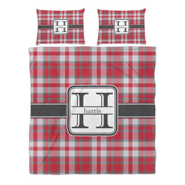 Red & Gray Plaid Duvet cover Set - Queen - Alt Approval