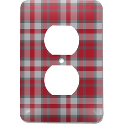 Red & Gray Plaid Electric Outlet Plate (Personalized)