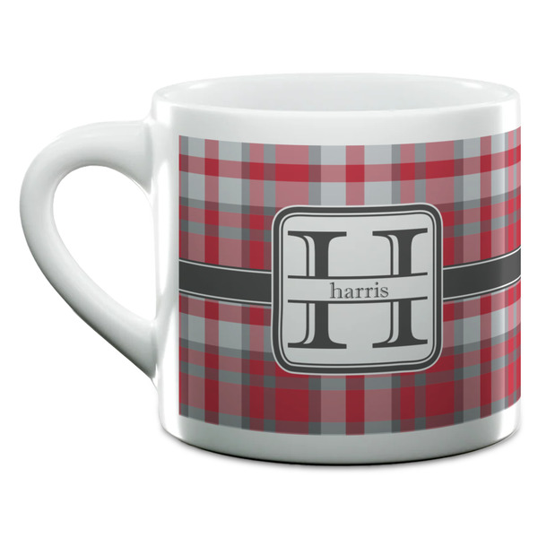 Red & Gray Plaid Espresso Cup - 6oz (Double Shot) (MAIN)