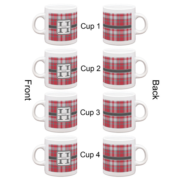 Red & Gray Plaid Espresso Cup Set of 4 - Apvl