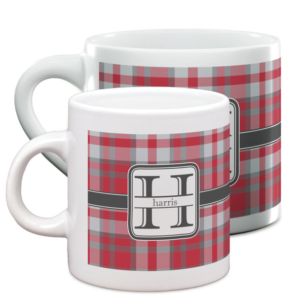 Red & Gray Plaid Espresso Mugs - Main Parent