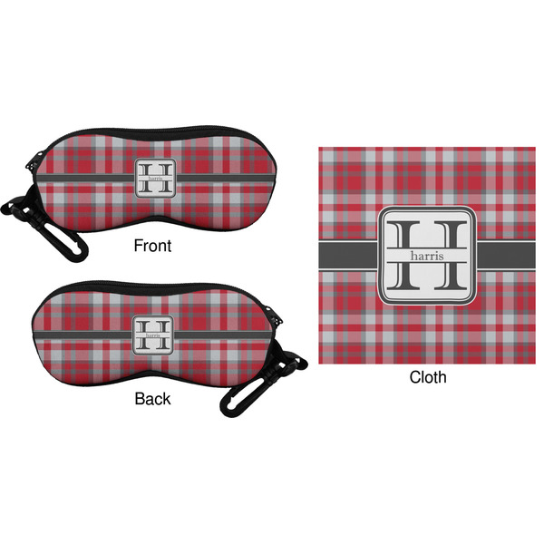 Red & Gray Plaid Eyeglass Case & Cloth (Approval)