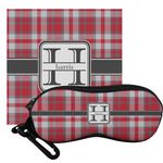 Red & Gray Plaid Eyeglass Case & Cloth (Personalized)