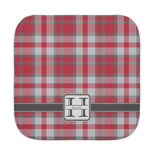 Custom Red & Gray Plaid Face Towel (Personalized)