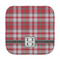 Red & Gray Plaid Face Cloth-Rounded Corners
