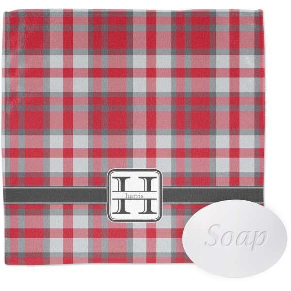 Custom Red & Gray Plaid Washcloth (Personalized)