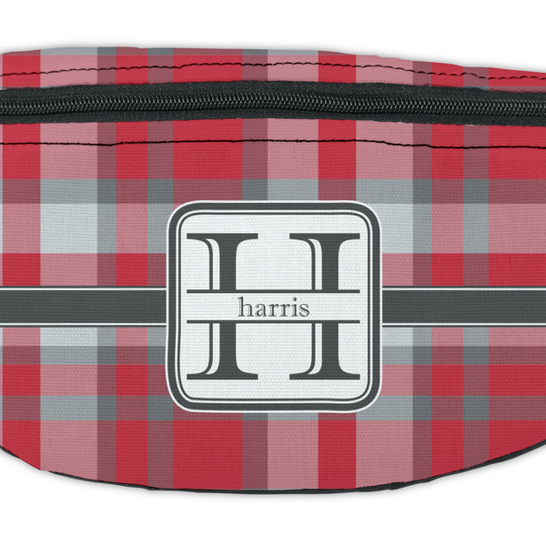 Red & Gray Plaid Fanny Pack - Closeup