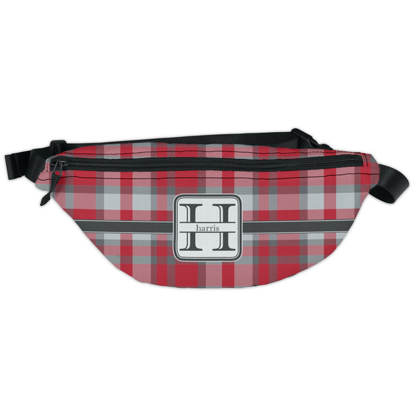 Custom Red & Gray Plaid Fanny Pack - Classic Style (Personalized)