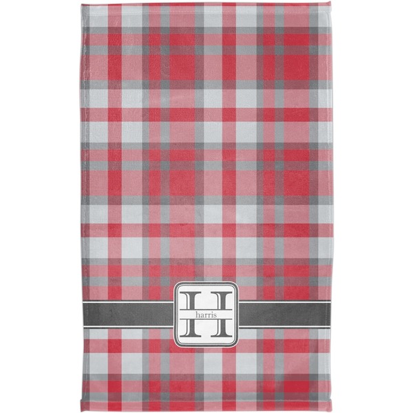 Red & Gray Plaid Finger Tip Towel - Full View