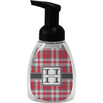 Red & Gray Plaid Foam Soap Bottle - Black (Personalized)