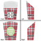 Red & Gray Plaid French Fry Favor Box - Front & Back View