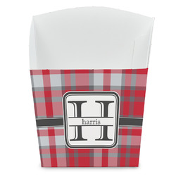 Red & Gray Plaid French Fry Favor Boxes (Personalized)