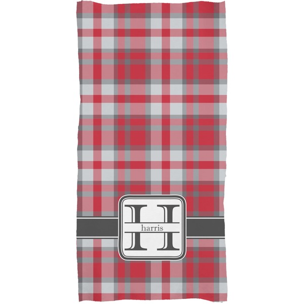 Red & Gray Plaid Full Sized Bath Towel - Apvl
