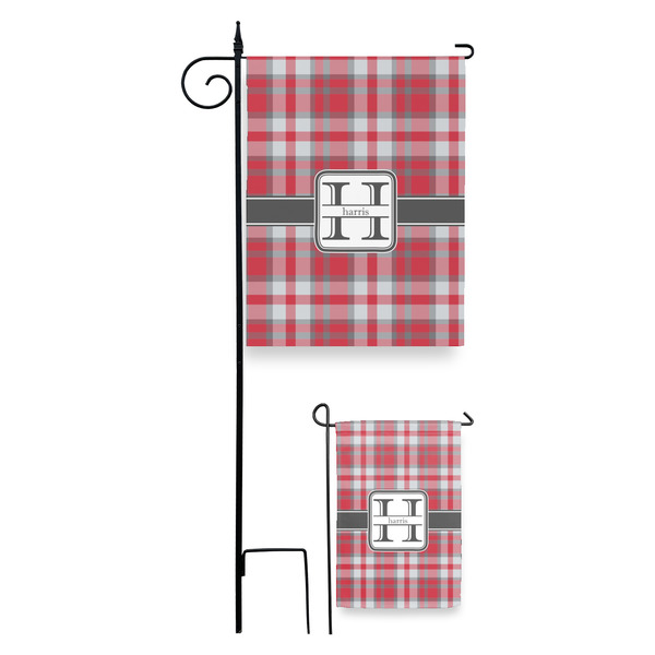 Red & Gray Plaid Garden Flag - PARENT/MAIN