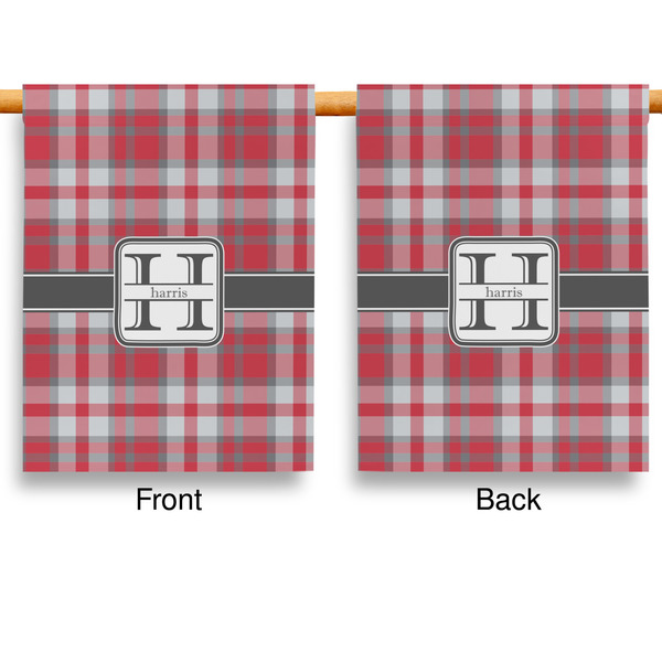 Red & Gray Plaid Garden Flags - Large - Double Sided - APPROVAL