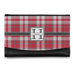 Red & Gray Plaid Genuine Leather Women's Wallet - Small (Personalized)