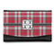Red & Gray Plaid Genuine Leather Womens Wallet - Front/Main