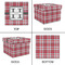 Red & Gray Plaid Gift Boxes with Lid - Canvas Wrapped - Large - Approval