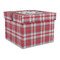 Red & Gray Plaid Gift Box with Lid - Canvas Wrapped - Large (Personalized)