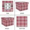 Red & Gray Plaid Gift Boxes with Lid - Canvas Wrapped - Medium - Approval