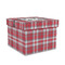 Red & Gray Plaid Gift Boxes with Lid - Canvas Wrapped - Medium - Front/Main