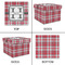 Red & Gray Plaid Gift Boxes with Lid - Canvas Wrapped - Small - Approval