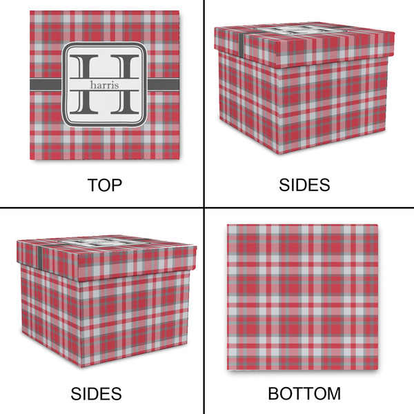 Red & Gray Plaid Gift Boxes with Lid - Canvas Wrapped - X-Large - Approval