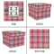 Red & Gray Plaid Gift Boxes with Lid - Canvas Wrapped - X-Large - Approval