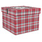 Red & Gray Plaid Gift Box with Lid - Canvas Wrapped - X-Large (Personalized)