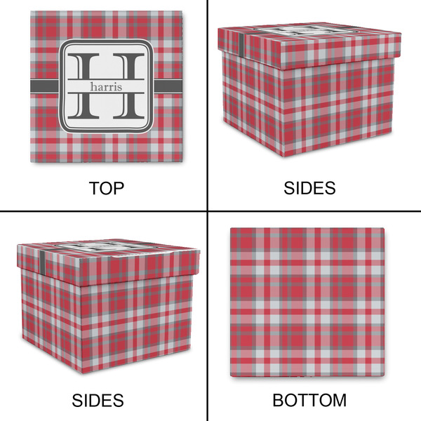 Red & Gray Plaid Gift Boxes with Lid - Canvas Wrapped - XX-Large - Approval
