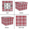 Red & Gray Plaid Gift Boxes with Lid - Canvas Wrapped - XX-Large - Approval