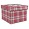 Red & Gray Plaid Gift Boxes with Lid - Canvas Wrapped - XX-Large - Front/Main