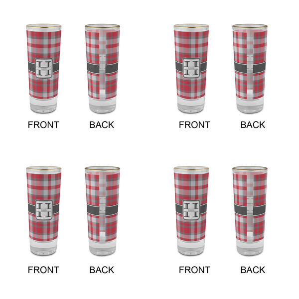 Red & Gray Plaid Glass Shot Glass - 2 oz - Set of 4 - APPROVAL