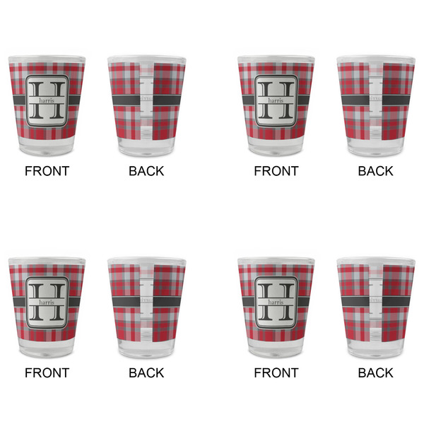 Red & Gray Plaid Glass Shot Glass - Standard - Set of 4 - APPROVAL