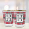 Red & Gray Plaid Glass Shot Glass - with gold rim - LIFESTYLE