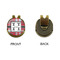 Red & Gray Plaid Golf Ball Hat Clip Marker - Apvl - GOLD