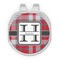 Red & Gray Plaid Golf Ball Marker - Hat Clip - Silver
