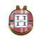 Red & Gray Plaid Golf Ball Marker - Hat Clip - Gold